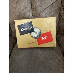 Dunlop 65 Golf Balls, Only 5 Wrapped Balls in Box. 6 Balls Vintage Box Included